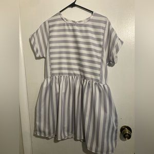 Purple and white spring dress